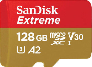 SANDISK SDSQXA1-128G-GN6MATF Extreme A2 V30 UHS-I/U3 160R/90W  WITH SD ADAPTER