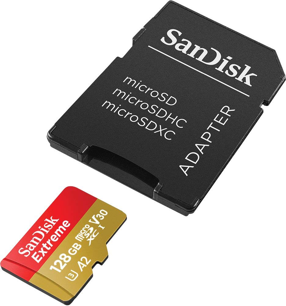 SANDISK SDSQXA1-128G-GN6MATF Extreme A2 V30 UHS-I/U3 160R/90W  WITH SD ADAPTER