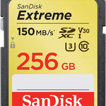 SANDISK SDSDXV5-256G-GNCIN SDXC Extreme CL10 V30 UHS-I/U3 150MB