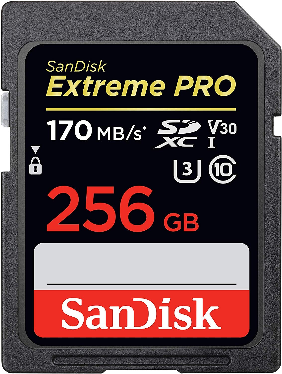 SANDISK SDSDXXY-256G-GNCIN SDXC Extreme Pro V30 4K/UHD UHS-I/U3 170MB