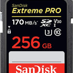 SANDISK SDSDXXY-256G-GNCIN SDXC Extreme Pro V30 4K/UHD UHS-I/U3 170MB