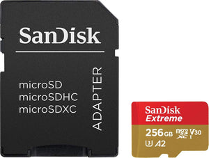 SANDISK SDSQXA1-256G-GN6MATF Extreme A2 V30 UHS-I/U3 160R/90W WITH SD ADAPTER