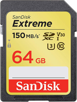 SANDISK SDSDXV6-064G-GNCIN SDXC Extreme CL10 V30 UHS-I/U3 150MB