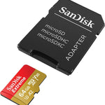 SANDISK SDSQXA2-064G-GN6MATF Extreme A2 V30 UHS-I/U3 160R/60W WITH SD ADAPTER