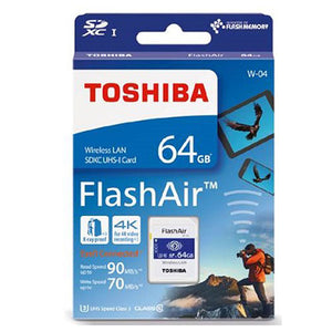 Toshiba 64GB THN-NW04W0640C6 FlashAir SDHC W-4 CL10 (New) 90R 70W