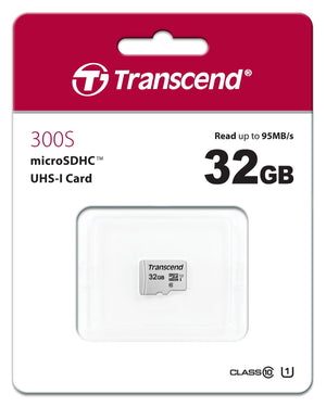 TRANSCEND TS32GUSD300S 32GB UHS-I U1 microSD w/o Adapter  (microSDHC I, C10, U1)