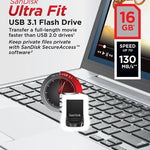 SANDISK 16GB CZ430 ULTRA FIT USB 3.1 (SDCZ430-016G)