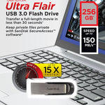 SANDISK 256GB CZ73 ULTRA FLAIR USB 3.0 FLASH DRIVE upto 150MB/s