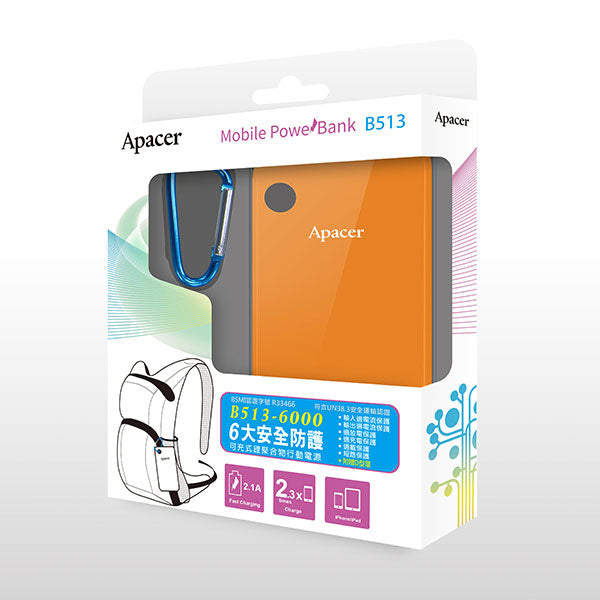 APACER Mobile Power Bank B513 6000mAh Orange