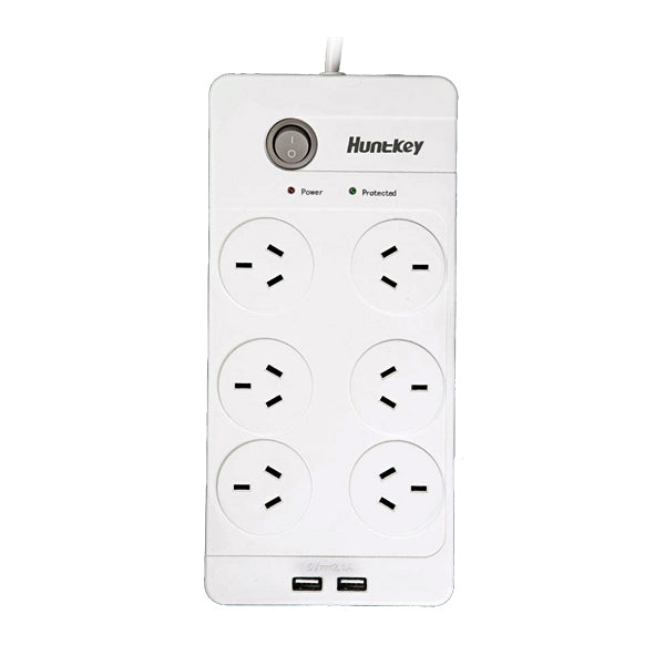 Huntkey Power Board (SAC604) with 6 sockets and 2 USB ports