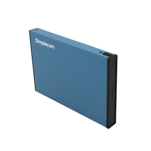 Simplecom SE218 Aluminium Tool Free 2.5" SATA HDD SSD to USB 3.0 Hard Drive Enclosure Blue