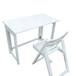 French White Foldable Teen Desk Set