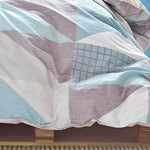 King Size Cotton Reversible Pattern Zig Zag Quilt Cover Set (3PCS)
