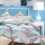 Queen Size Cotton Reversible Pattern Zig Zag Quilt Cover Set (3PCS)