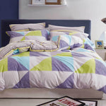 Queen Size Cotton Reversible Pattern Zig Zag Quilt Cover Set (3PCS)