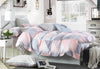 Queen Size Cotton Pink Blue Zig Zag Quilt Cover Set (3PCS)