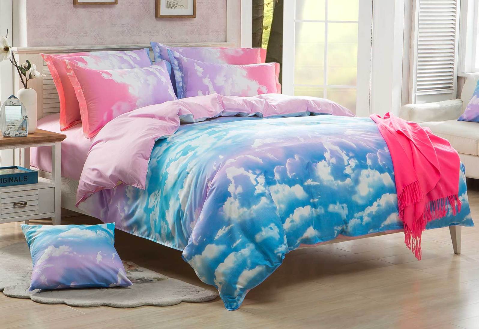 King Size Clouds Blue Sky Quilt Cover Set (3PCS)