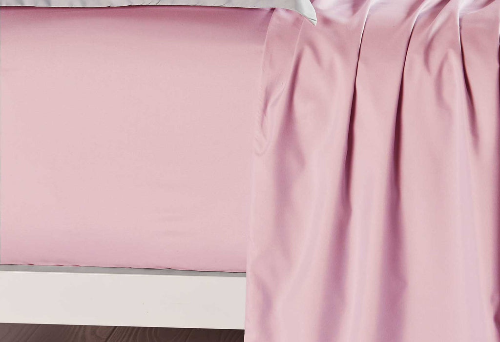 King Single Size Pink Color Fitted Sheet