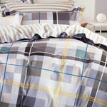 King Size Cotton Rectangle Striped Quilt Cover Set (3PCS)