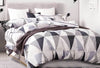 King Size Black White Repeated Triangle Quilt Cover Set(3PCS)