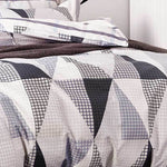 King Size Black White Repeated Triangle Quilt Cover Set(3PCS)