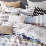 King Size Rectangle and Strips Pattern Quilt Cover Set(3PCS)