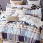 Queen Size Rectangle and Strips Pattern Quilt Cover Set(3PCS)