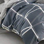 Queen Size Cotton Geometic Navy Blue Quilt Cover Set (3PCS)