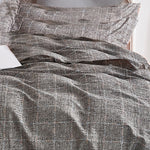 King Size Cotton Grey Rectangle Quilt Cover Set (3PCS)