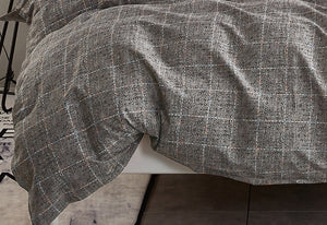 King Size Cotton Grey Rectangle Quilt Cover Set (3PCS)
