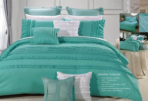 Queen Size Wenshia Turquoise Quilt Cover Set (3PCS)
