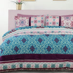 Double Size 3pcs Anemone Velvet Panel Embossed Quilt Cover Set