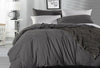 King Size Charcoal Vintage Washed Cotton Quilt Cover Set(3PCS)