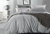 Super King Size Pewter Vintage Washed Cotton Quilt Cover Set(3PCS)