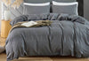 Queen Size Grey Vintage Washed Cotton Quilt Cover Set(3PCS)