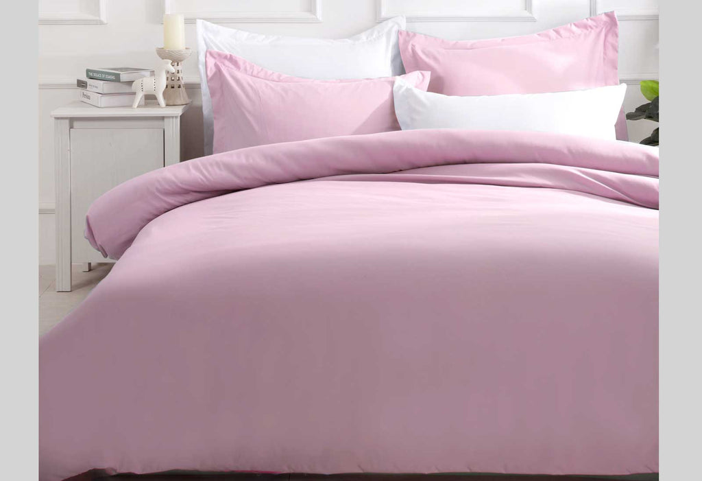 King Size Pink Color Quilt Cover Set (3PCS)