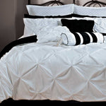 Queen Size White Diamond Pintuck Quilt Cover Set(3PCS)