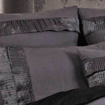 Queen Size 3pcs Stone Grey Pintuck Quilt Cover Set