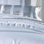 King Size White Striped Sequins Quilt Cover Set(3PCS)