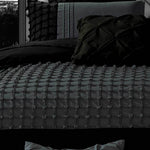 King Size Stone Grey Cross Pintuck Quilt Cover Set(3PCS)