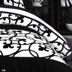 King Size White and Black Flocking Quilt Cover Set(3PCS)