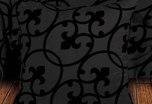 King Size Flocking Charcoal Black Quilt Cover Set (3PCS)