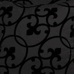 Queen Size Flocking Charcoal Black Quilt Cover Set (3PCS)