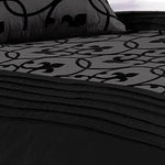 Super King Size Charcoal Black Flocking Quilt Cover Set(3PCS)