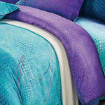 King Size Turquoise Aqua and Purple Quilt Cover Set(3PCS)