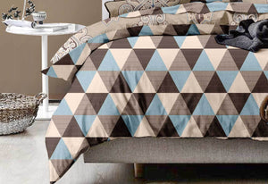 King Size Chevron Geo Quilt Cover Set (3PCS)