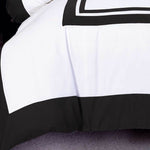 King Size Modern White Black Rectangle Pattern Quilt Cover Set (3PCS)