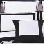 King Size Modern White Black Rectangle Pattern Quilt Cover Set (3PCS)