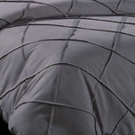 Queen Size Grey Diamond Pintuck Quilt Cover Set(3PCS)