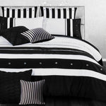Super King Size Black White Striped Quilt Cover Set(3PCS)